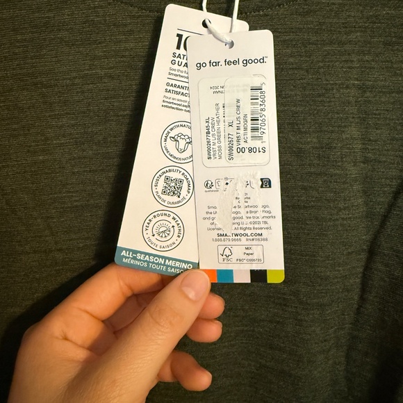 Smartwool Long Sleeve Crew Shirt - Size XL - Picture 8 of 10